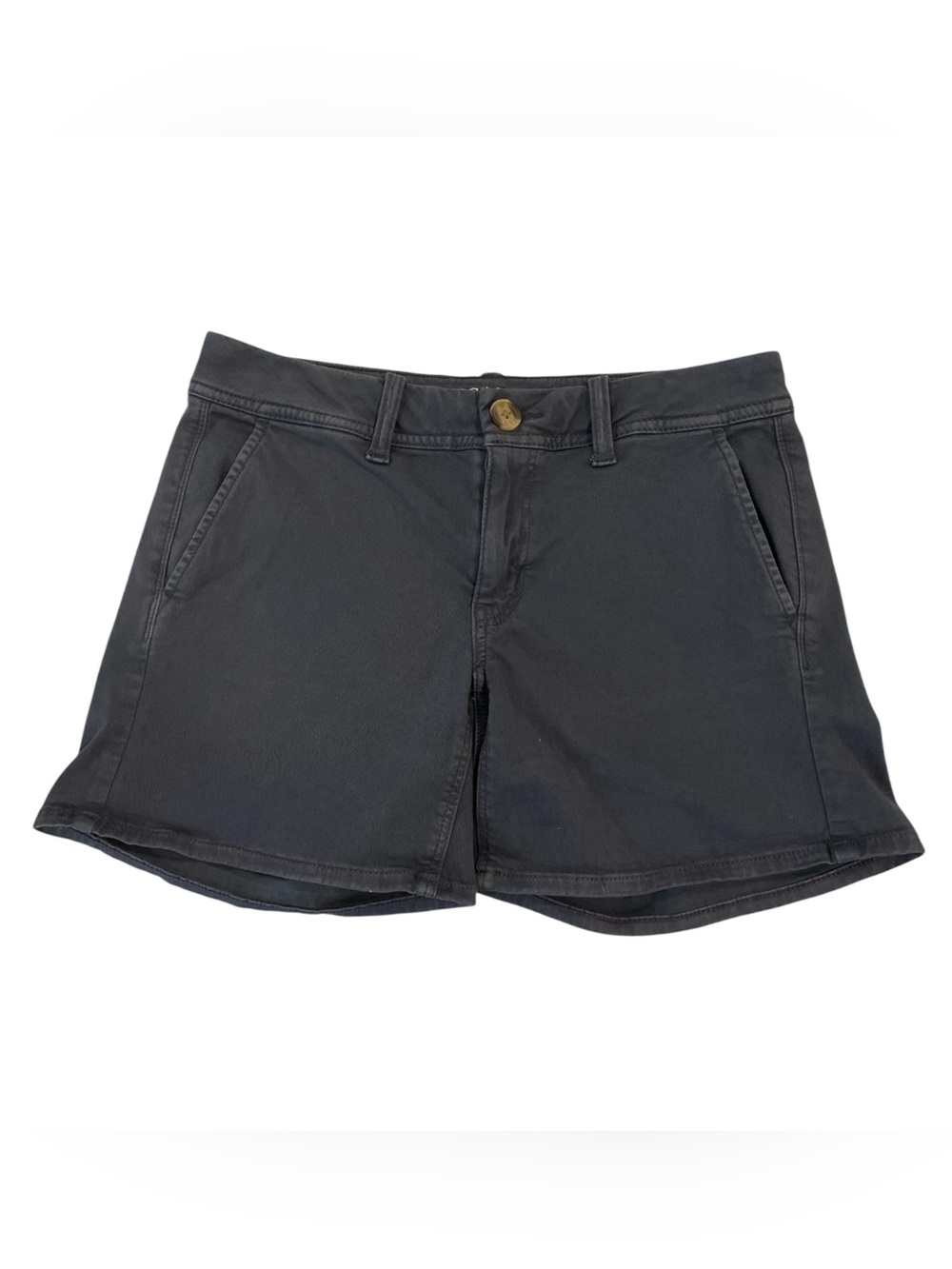 American Eagle Outfitters Super Stretch Midi Shorts Size 4 Chino Style Navy Blue